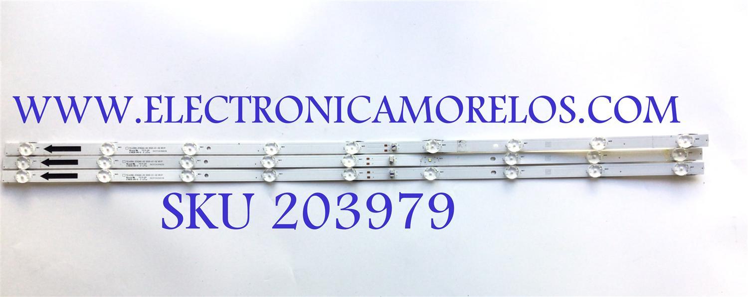 KIT DE LED'S PARA TV PHILIPS (3 PIEZAS) / NUMERO DE PARTE TCL43D9-ZC62AG-02 / TCL43D9-ZC62AG-02D / 303TC430039 / 303TC430039D / TC430M11 / 4C-LB430T-ZC7 / 210627BB05 / 2300016712 / MODELO 43PFL5765 / 43PFL5765/F8 / 43PFL5756/F7 A